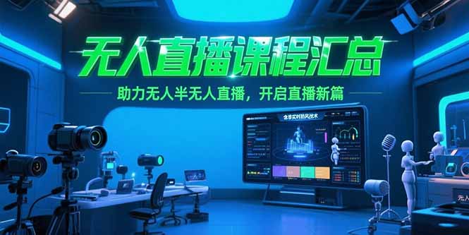 （15218期）无人直播课程汇总，含非实时防风技术，助力无人半无人直播，开启直播新篇-吾爱创业网