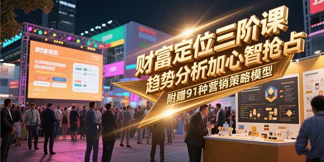 （15219期）财富定位三阶课，趋势分析加心智抢占，附赠91种营销策略模型-吾爱创业网