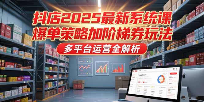 （15214期）抖店2025最新系统课，爆单策略加阶梯券玩法，多平台运营全解析-吾爱创业网