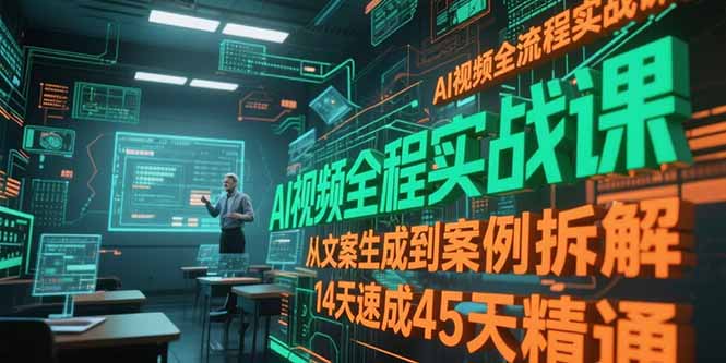 （15172期）AI视频全流程实战课，从文案生成到案例拆解，14天速成45天精通-吾爱创业网