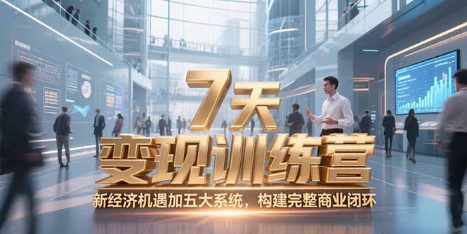 （15200期）7天咨询师变现训练营，新经济机遇加五大系统，构建完整商业闭环-吾爱创业网