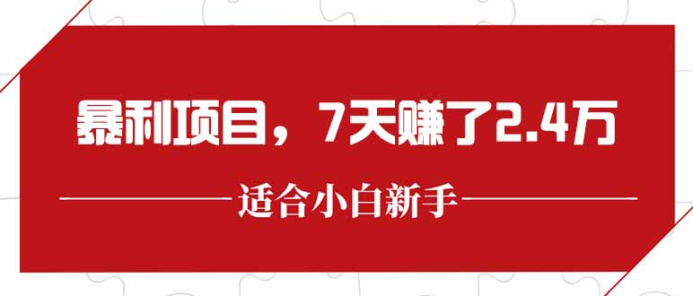 （15228期）最新暴利项目，每单收益轻松在300以上，7天赚了2.4万-吾爱创业网