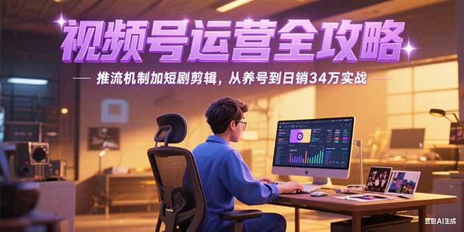 （15217期）2025视频号运营全攻略，推流机制加短剧剪辑，从养号到日销34万实战-吾爱创业网