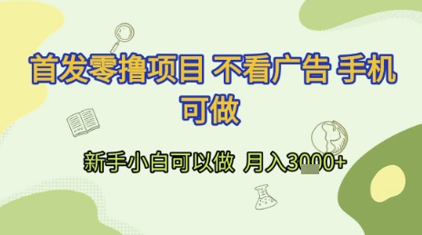 首发零撸项目 不看广告 手机可做 新手小白可以做  月入3k+【揭秘】-吾爱创业网