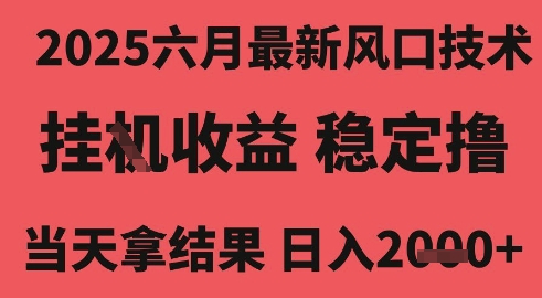2025六月最新风口技术，无人挂G撸礼物，长期稳定 一个小时收益2k+，小白当天拿结果【揭秘】-吾爱创业网