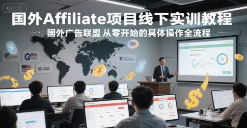 国外Affiliate项目线下实训教程，国外广告联盟从零开始的具体操作全流程-吾爱创业网