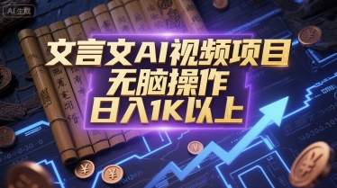 文言文AI视频项目，无脑操作，日入1K以上-吾爱创业网