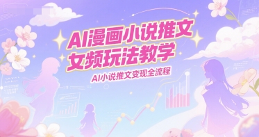 AI漫画小说推文女频玩法教学，AI小说推文变现全流程-吾爱创业网