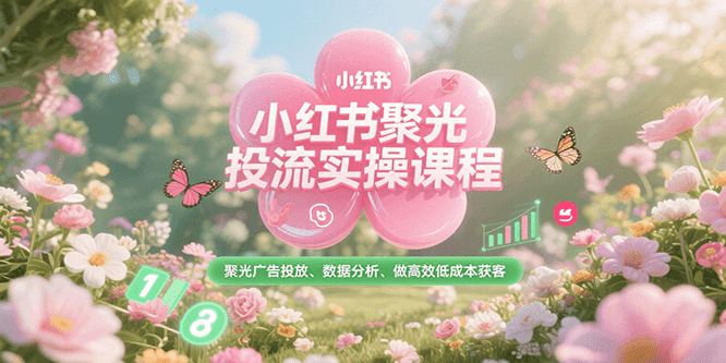 小红书聚光投流实操课程，聚光广告投放、数据分析、做高效低成本获客-吾爱创业网