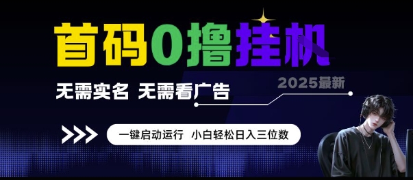 首码0撸挂G项目，无需实名无需看广告 一键启动运行，小白轻松日入三位数【揭秘】-吾爱创业网