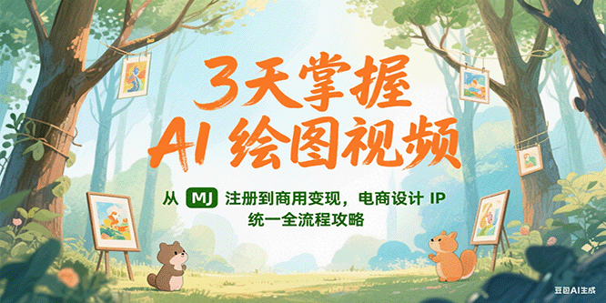 3天掌握AI绘图视频，从MJ 注册到商用变现，电商设计IP统一全流程攻略-吾爱创业网
