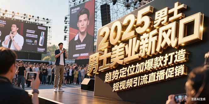 2025男士美业新风口，趋势定位加爆款打造，短视频引流直播促销-吾爱创业网