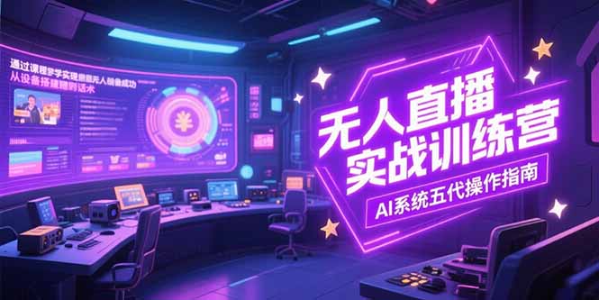 （15315期）无人直播实操训练营，从设备搭建到话术，AI系统五代操作指南(7月更新)-吾爱创业网