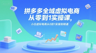 拼多多全域虚拟电商从零到1实操课，小白虚拟电商从0到1实操到精通-吾爱创业网