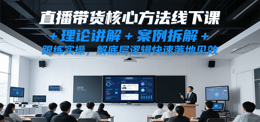 直播带货核心方法线下课，理论讲解+案例拆解+跟练实操，解底层逻辑快速落地见效-吾爱创业网