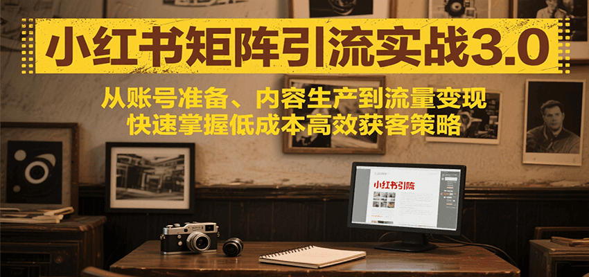 小红书矩阵引流3.0，从账号准备、内容生产到流量变现，快速掌握低成本高效获客策略-吾爱创业网