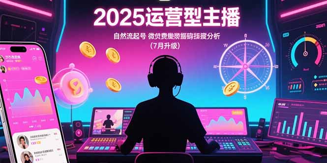 （15508期）2025运营型主播：自然流起号，微付费投放技巧，罗盘数据深度解析(7月更新)-吾爱创业网