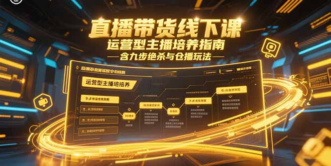 （15281期）直播带货线下课，运营型主播培养指南，含九步绝杀与仓播玩法-吾爱创业网