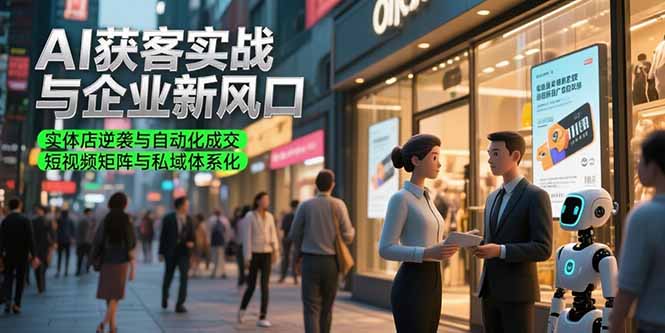 （15348期）AI获客实战与企业新风口，实体店逆袭与自动化成交 短视频矩阵与私域体系化-吾爱创业网