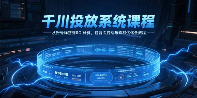 （15263期）千川投放系统课程，从账号标签到ROI计算，包含冷启动与素材优化全流程-吾爱创业网