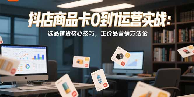 （15329期）抖店商品卡0到1运营实战：选品铺货核心技巧，正价品营销方法论-吾爱创业网