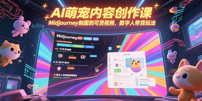 （15311期）AI萌宠内容创作课，Midjourney制图到可灵视频，数字人带货玩法-吾爱创业网
