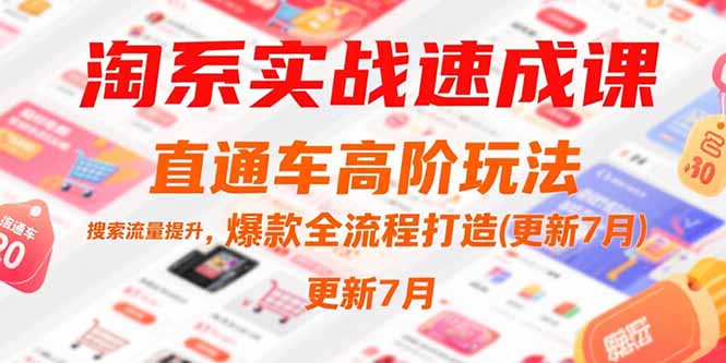 （15374期）淘系实战速成课，直通车高阶玩法，搜索流量提升，爆款全流程打造(更新7月)-吾爱创业网
