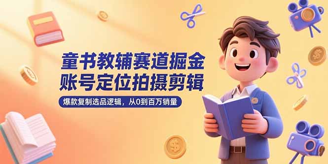 （15326期）童书教辅赛道掘金，账号定位拍摄剪辑，爆款复制选品逻辑，从0到百万销量-吾爱创业网