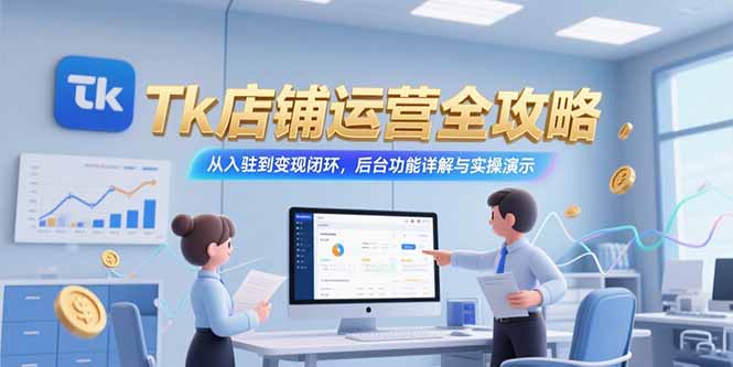 （15345期）Tk店铺运营全攻略，从入驻到变现闭环，后台功能详解与实操演示-吾爱创业网