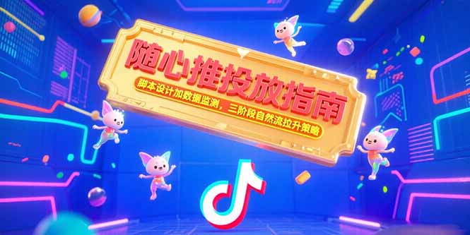 （15291期）随心推投放指南，脚本设计加数据监测，三阶段自然流拉升策略-吾爱创业网