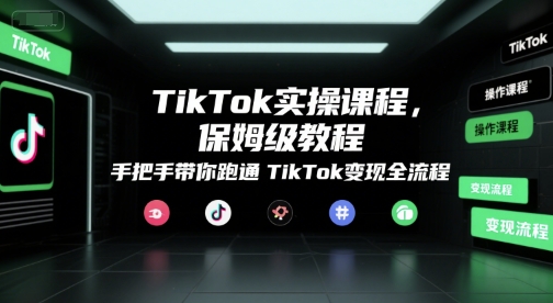 TikTok实操课程，保姆级教程，手把手带你跑通TikTok变现全流程-吾爱创业网