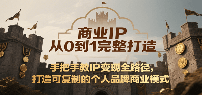 商业IP从0到1完整打造，手把手教IP变现全路径，打造可复制的个人品牌商业模式-吾爱创业网