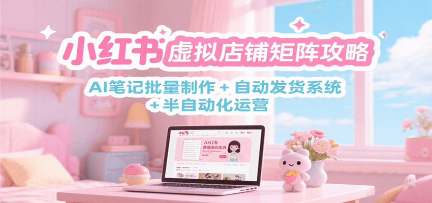 小红书虚拟店铺矩阵攻略：AI笔记批量制作 + 自动发货系统 + 半自动化运营-吾爱创业网