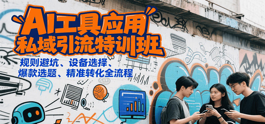 AI工具应用私域引流特训班，规则避坑、设备选择、爆款选题、精准转化全流程-吾爱创业网