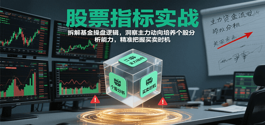 股票指标实战，拆解基金操盘逻辑，洞察主力动向培养个股分析能力，精准把握买卖时机-吾爱创业网