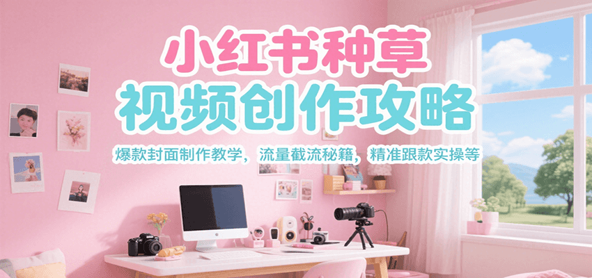 小红书种草视频创作攻略，爆款封面制作教学 ，流量截流秘籍 ，精准跟款实操等-吾爱创业网