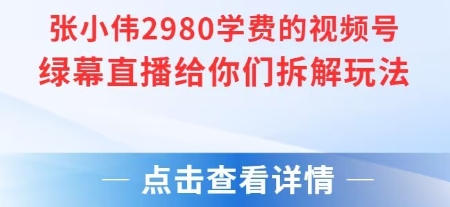 张小伟2980付费额视频号绿幕直播给你们拆解玩法-吾爱创业网