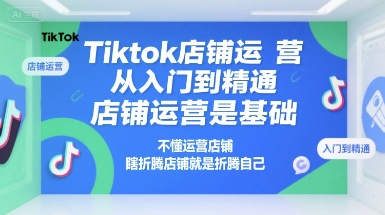 Tiktok店铺运营从入门到精通，店铺运营是基础，不懂运营店铺，瞎折腾店铺就是折腾自己-吾爱创业网