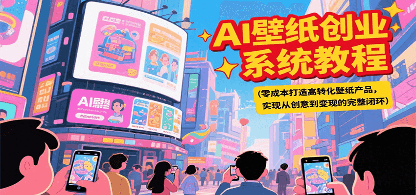 AI壁纸创业系统教程，零成本打造高转化壁纸产品，实现从创意到变现的完整闭环-吾爱创业网
