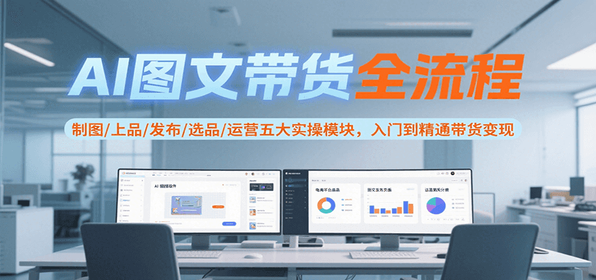 AI图文带货全流程，制图/上品/发布/选品/运营五大实操模块，入门到精通带货变现-吾爱创业网