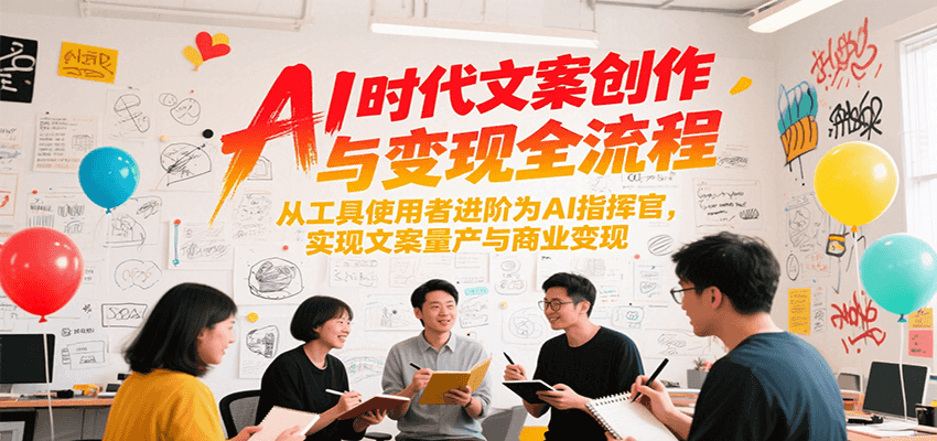 AI时代文案创作与变现全流程，从工具使用者进阶为AI指挥官，实现文案量产与商业变现-吾爱创业网