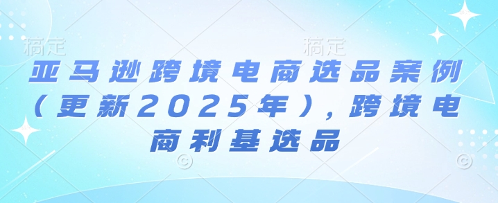 亚马逊跨境电商选品案例(更新2025年7月)，跨境电商利基选品-吾爱创业网