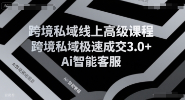 跨境私域线上高级课程，跨境私域极速成交3.0+Ai智能客服-吾爱创业网