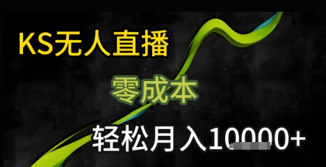 KS无人直播25年最新玩法，只需一部手机，轻松月入1W+【揭秘】-吾爱创业网