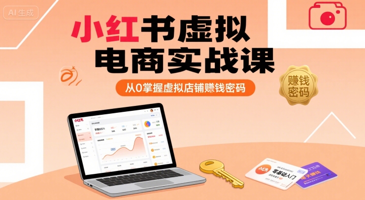 小红书虚拟电商实战课，从0掌握虚拟店铺賺钱密码-吾爱创业网