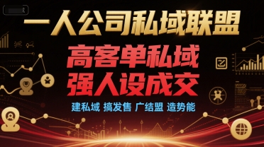 一人公司私域联盟，高客单私域，强人设成交，建私域 搞发售 广结盟 造势能-吾爱创业网