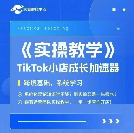 大卖家孵化中心TikTok实操课，TikTok小店成长加速器，跨境基础系统学习，一步一步带你开店-吾爱创业网