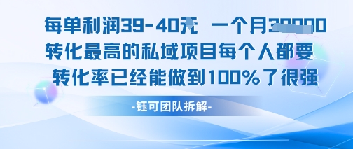 每单利润40一个月7k+转化最高的私域项目，每个人都要的产品转化率已经能做到100%-吾爱创业网