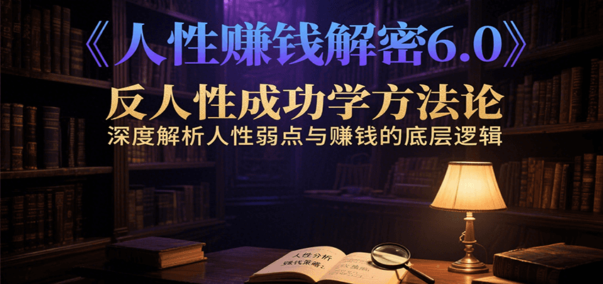 人性赚钱解密6.0，反人性成功学方法论，深度解析人性弱点与赚钱的底层逻辑-吾爱创业网