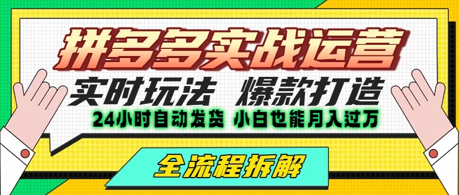 拼多多最新实战运营高投产：长久稳定项目，单店利润一天三位数-吾爱创业网